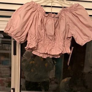 Chic Off-Shoulder Pink Blouse